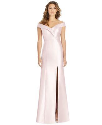 Alfred Sung Off-The-Shoulder Satin Gown ...